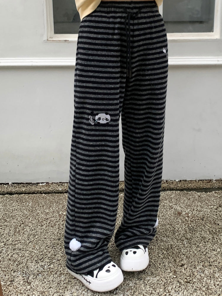 Crybaby Panda Stripe Pants-ntbhshop