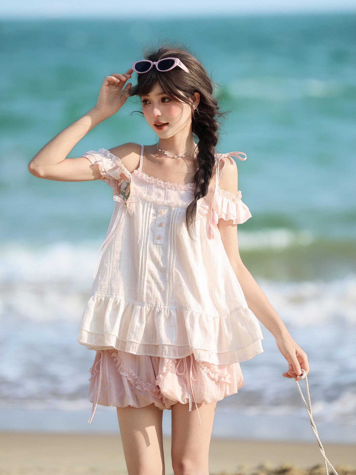 Tulip Bubble Petaline Blouse & Shorts-Sets-ntbhshop