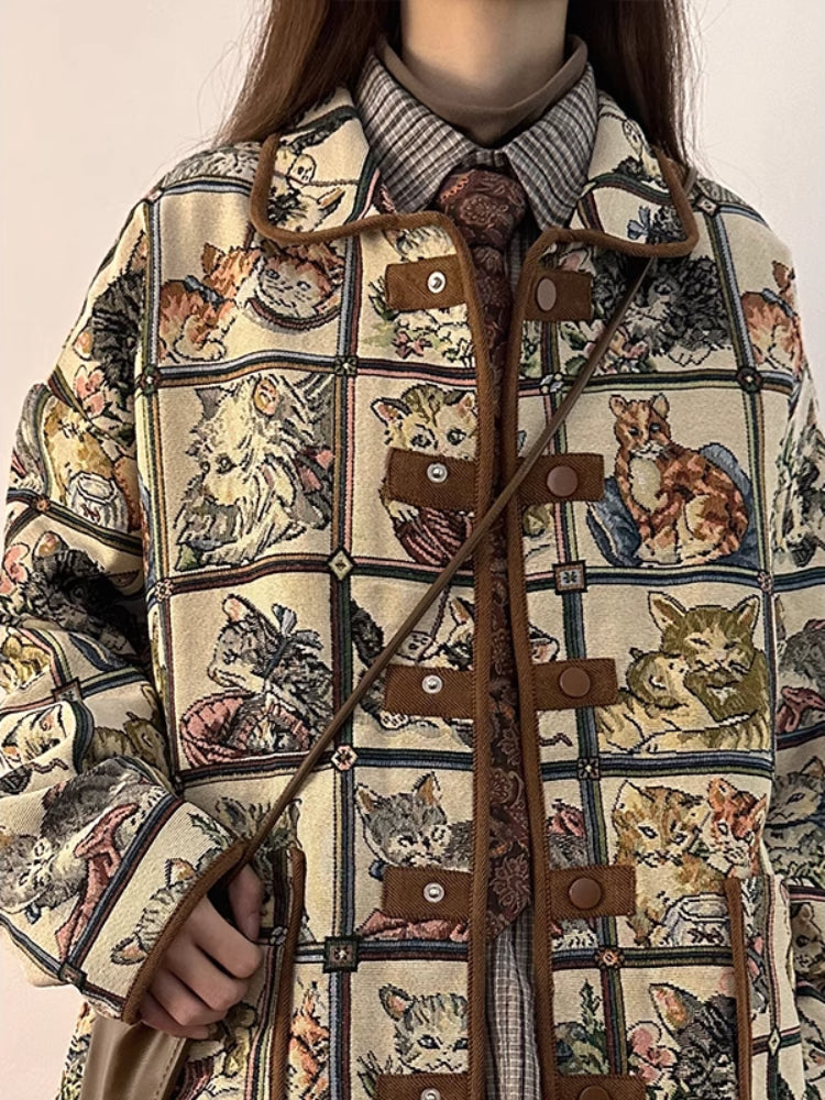 Cat Parade Retro Jacquard Jackets-ntbhshop