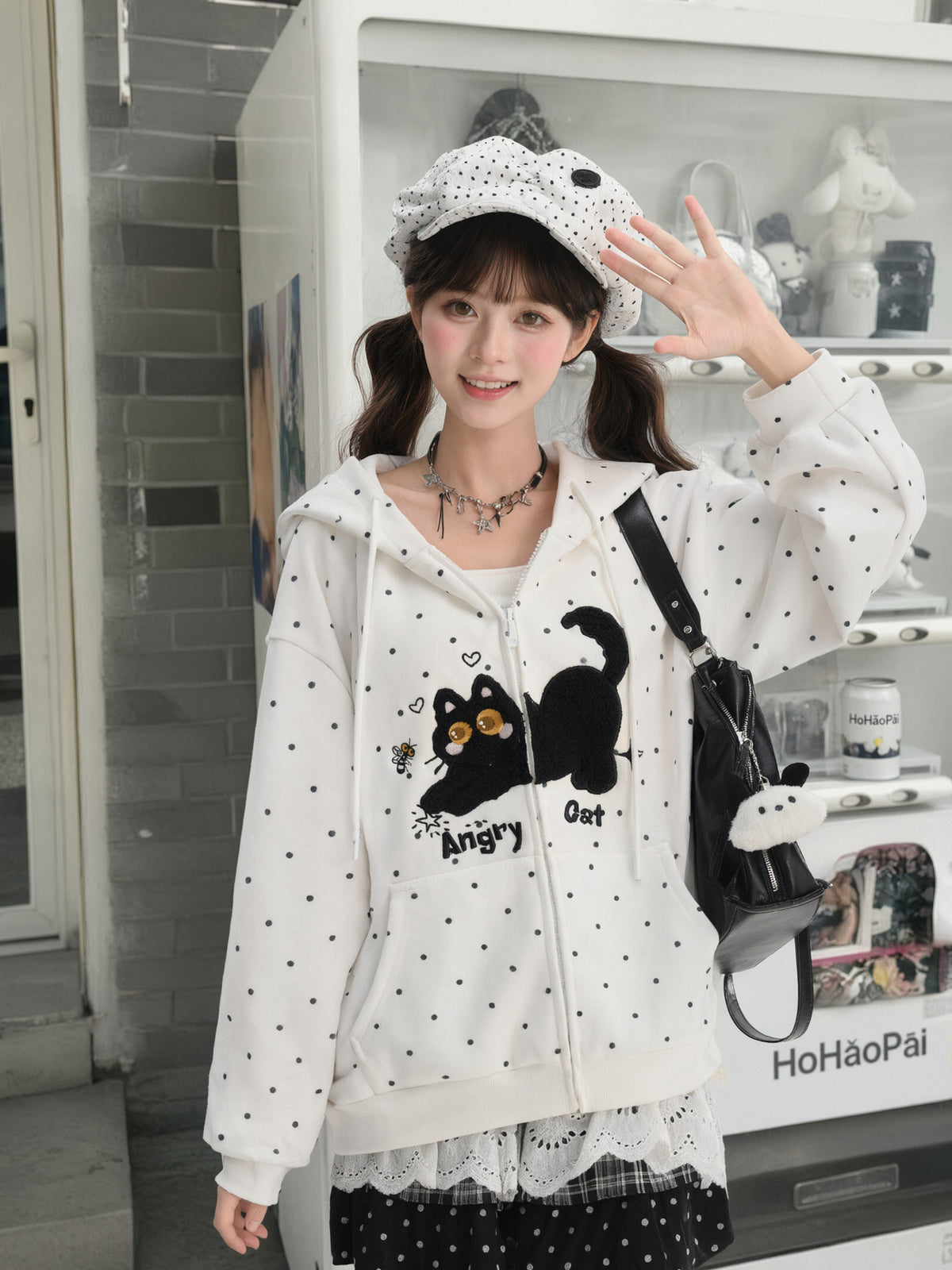Angry Kitty Dottie Jacket-Outerwear-ntbhshop