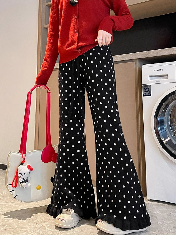 Mochi Dot Flare Pants-ntbhshop