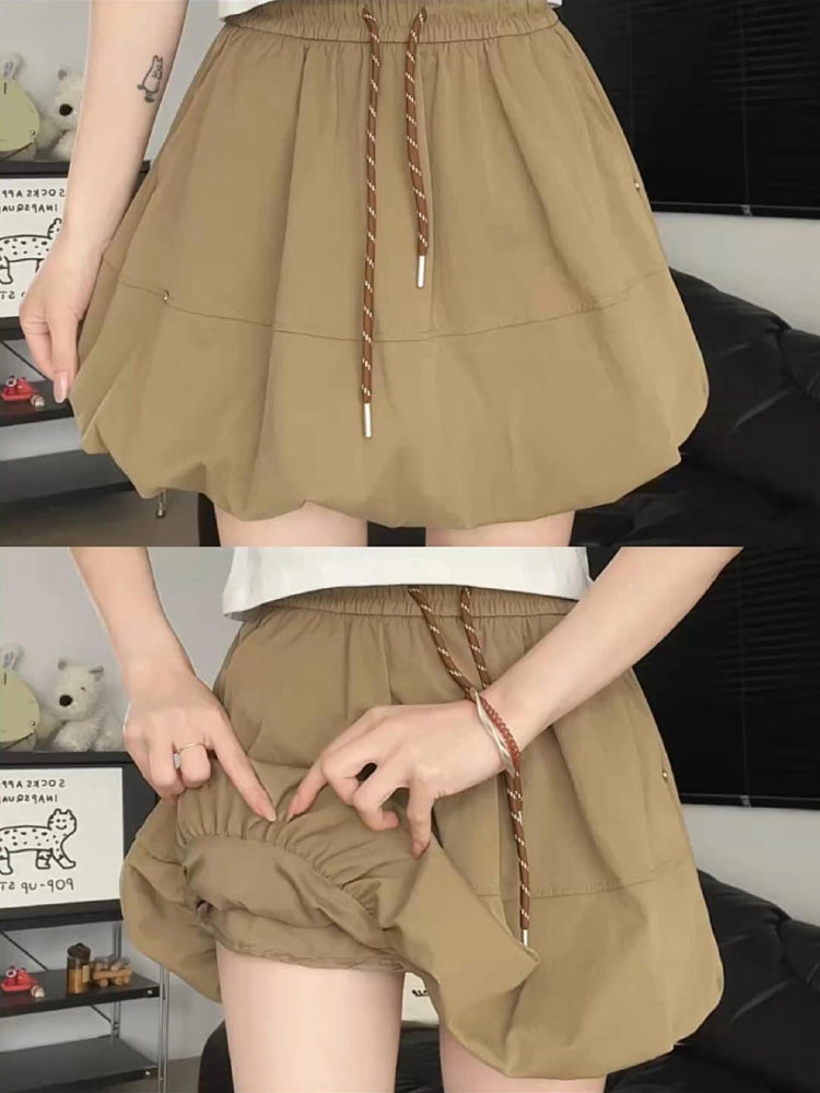Mocha Bloom Cargo Bubble Skirts-ntbhshop