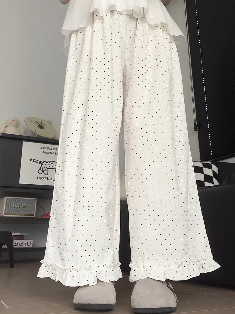 Dot Bloom Ruffle Pants-ntbhshop