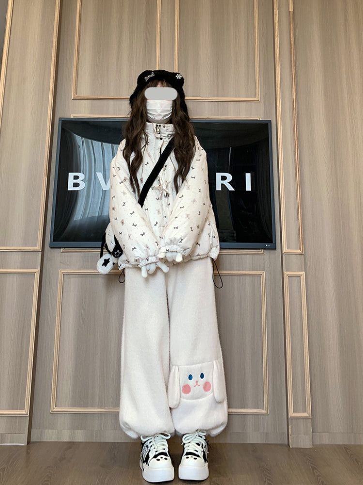 Piggy Bunny Fleece Bubble Pants-Bottoms-ntbhshop