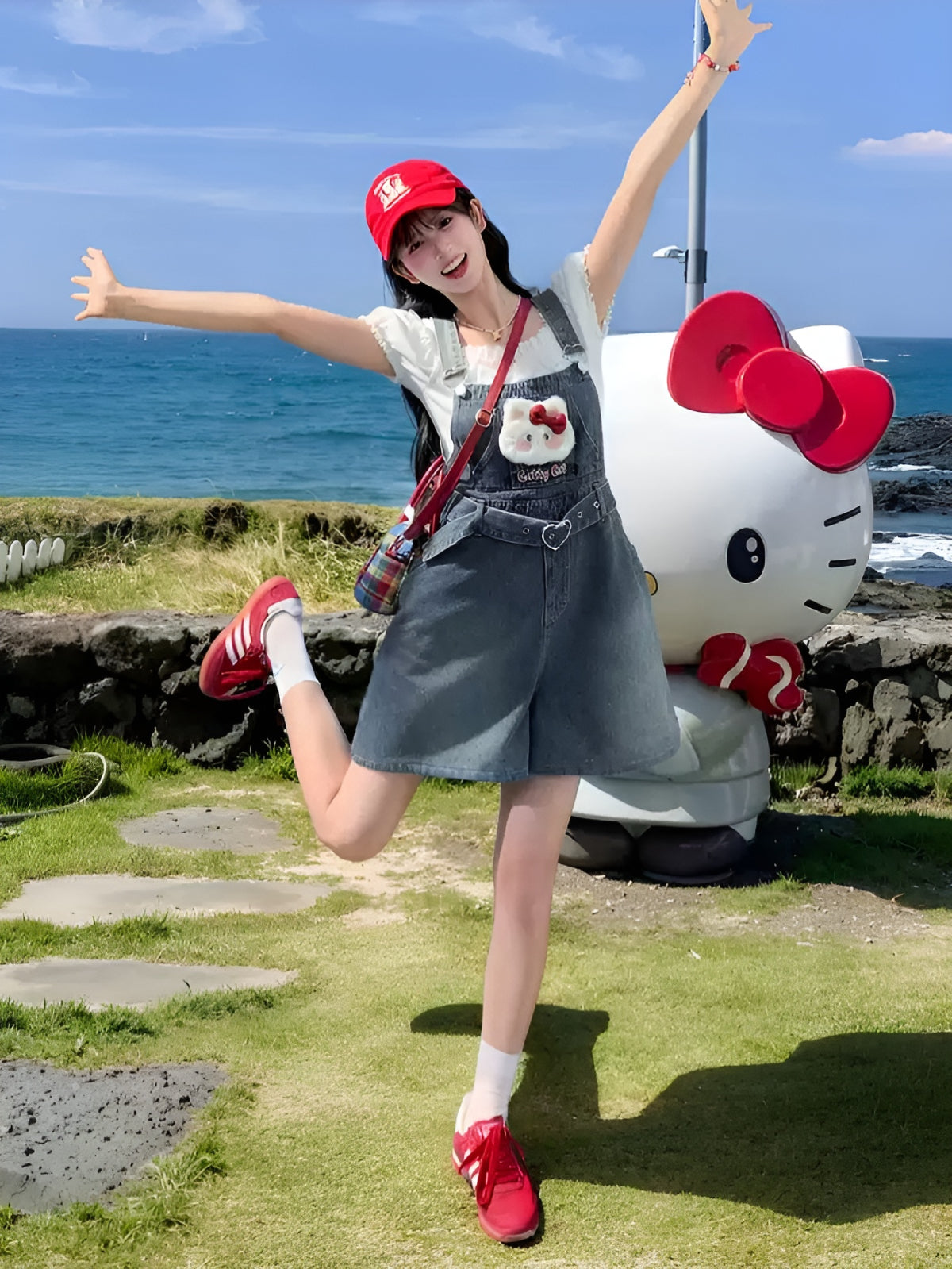 Sweet Bunny Denim Overall Shorts-Dresses-ntbhshop