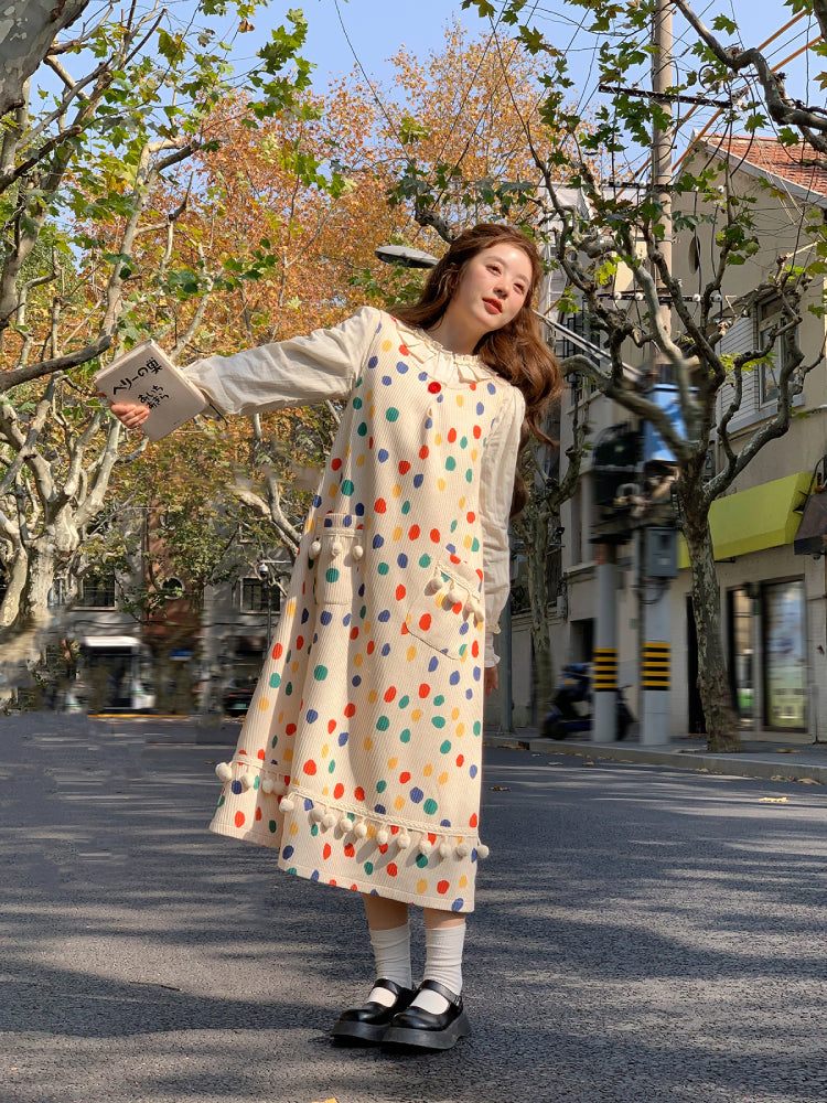 Sweet Circus Dots Pom Jumper Dress-ntbhshop