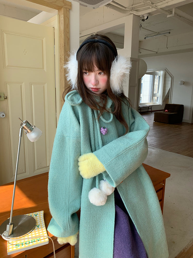 Matcha Dopamine Woolen Coat-ntbhshop