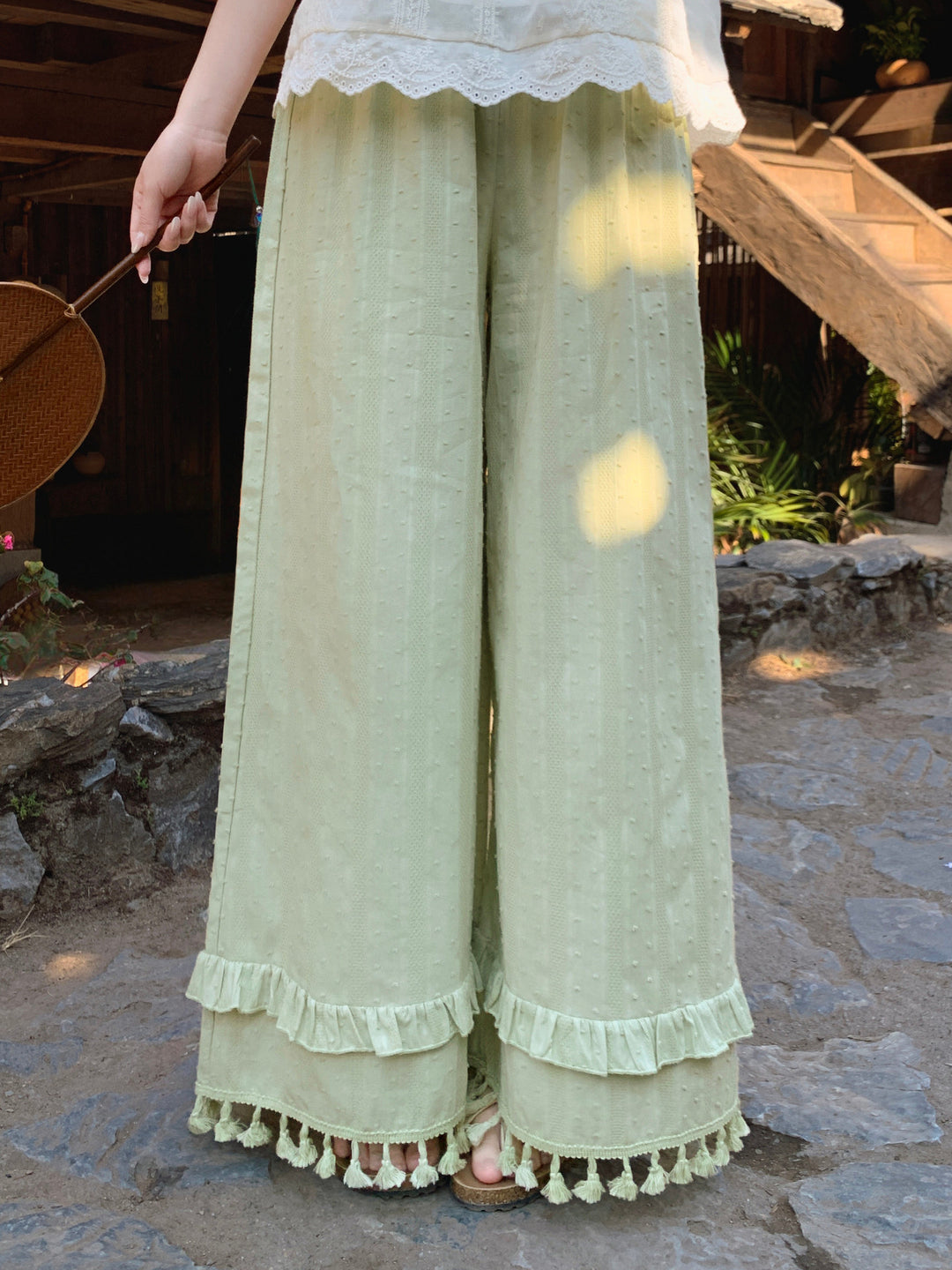 Meadow Tassel Cotton Pants-Bottoms-ntbhshop