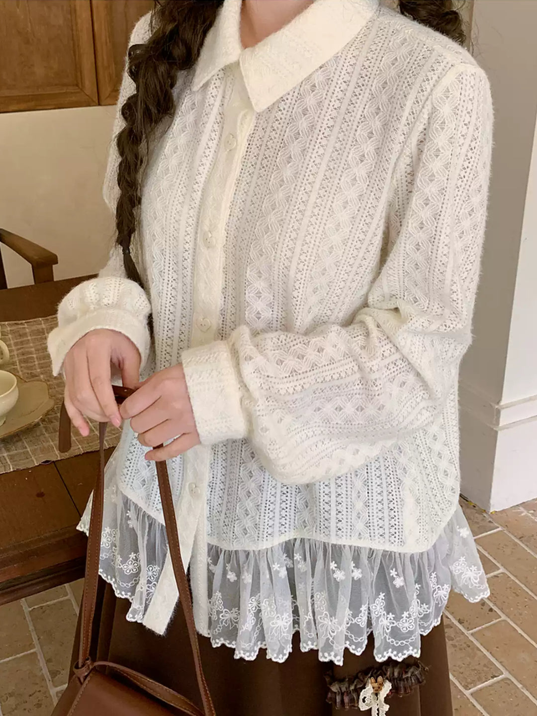 Ivory Petal Lace Blouse