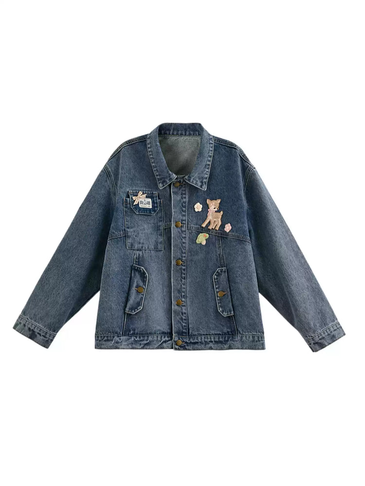 Dear Bambi Denim Jacket-Outerwear-ntbhshop