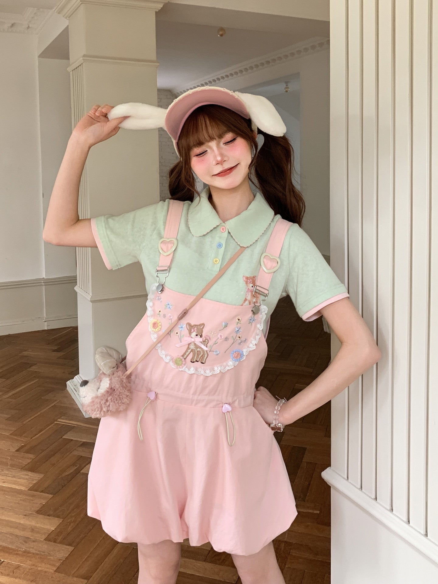 Dear Bambi Bubble Overall Shorts-Bottoms-ntbhshop