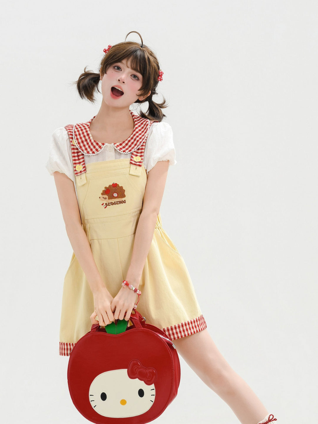 Apple Hedgehog Picnic Blouse-Tops-ntbhshop