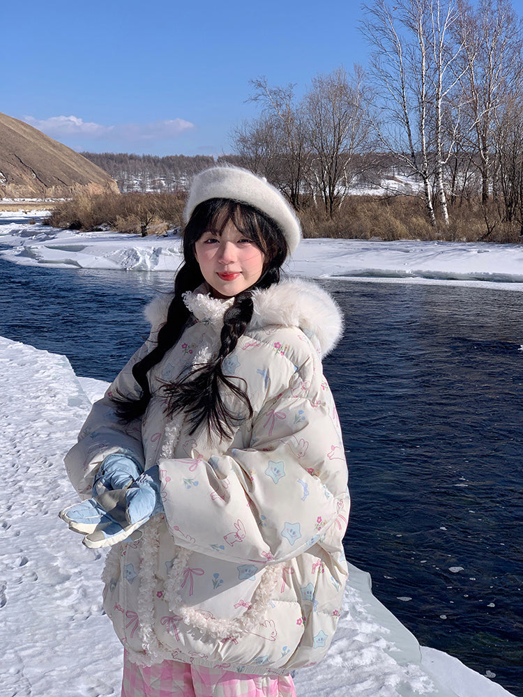 Bunny Meadow Dream Puffer Jacket-ntbhshop