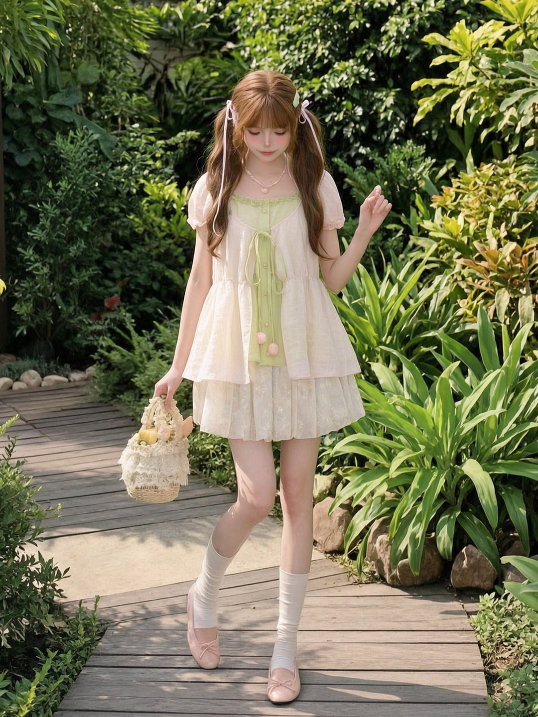 Floral Whisper Bubble Skirt-Bottoms-ntbhshop