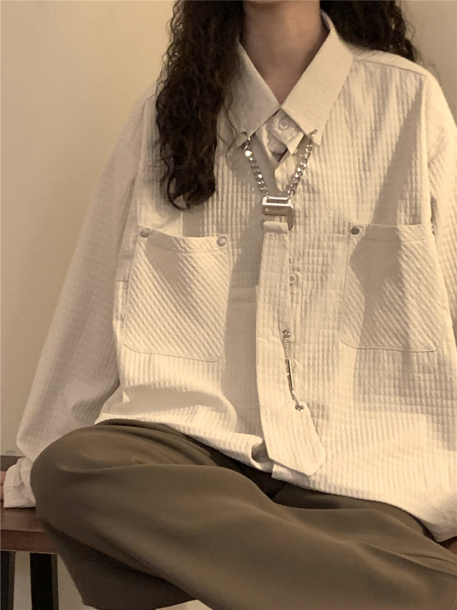 Cloud Corn Check Shirt Jacket-Outerwear-ntbhshop