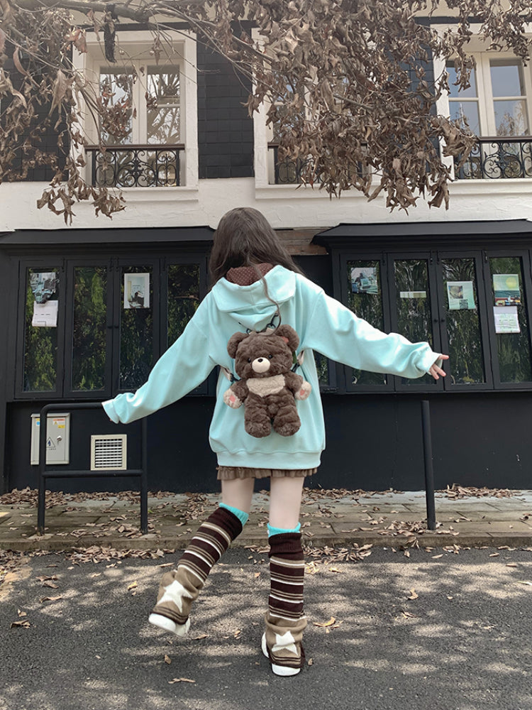 Chocomint Cat Oversize Hooded Jacket-ntbhshop