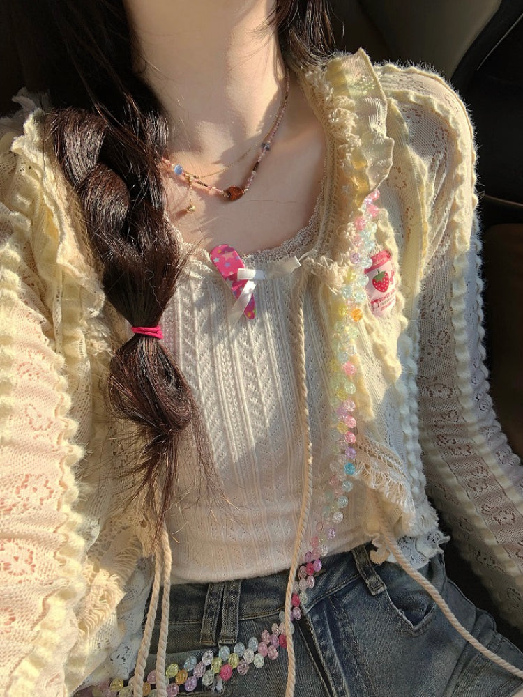 Berry Beads Tassel Knit Cardigans-ntbhshop