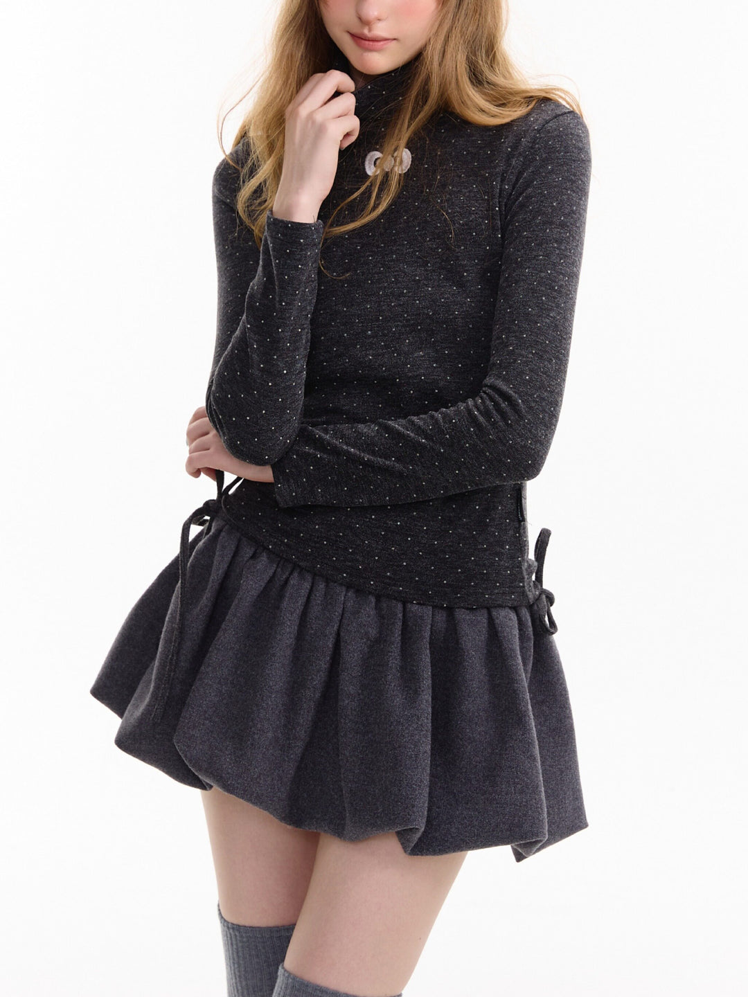 Cocoa Ribbon Tweed Skirts-Bottoms-ntbhshop