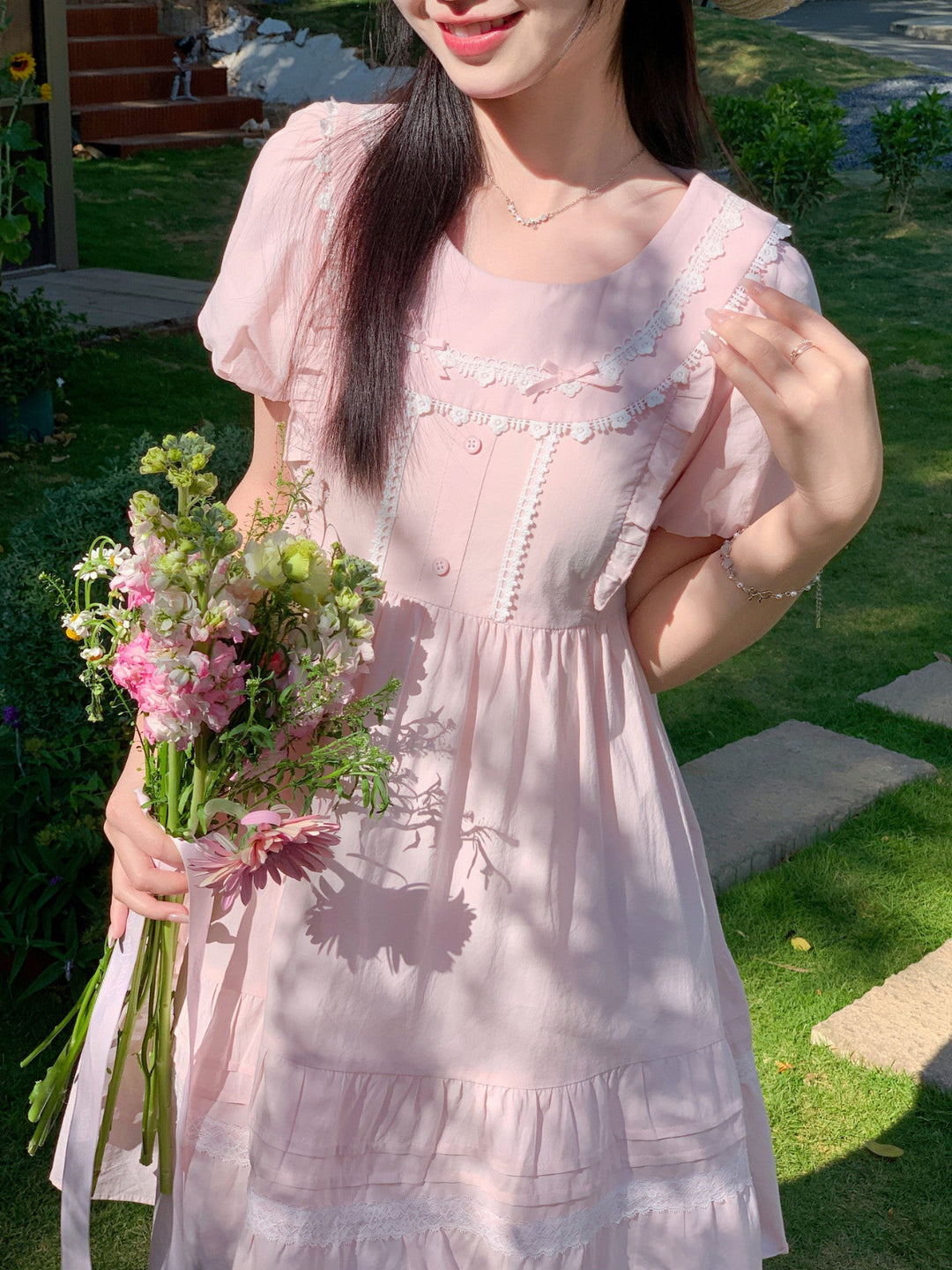 Blush Garden Babydoll Dress-Dresses-ntbhshop