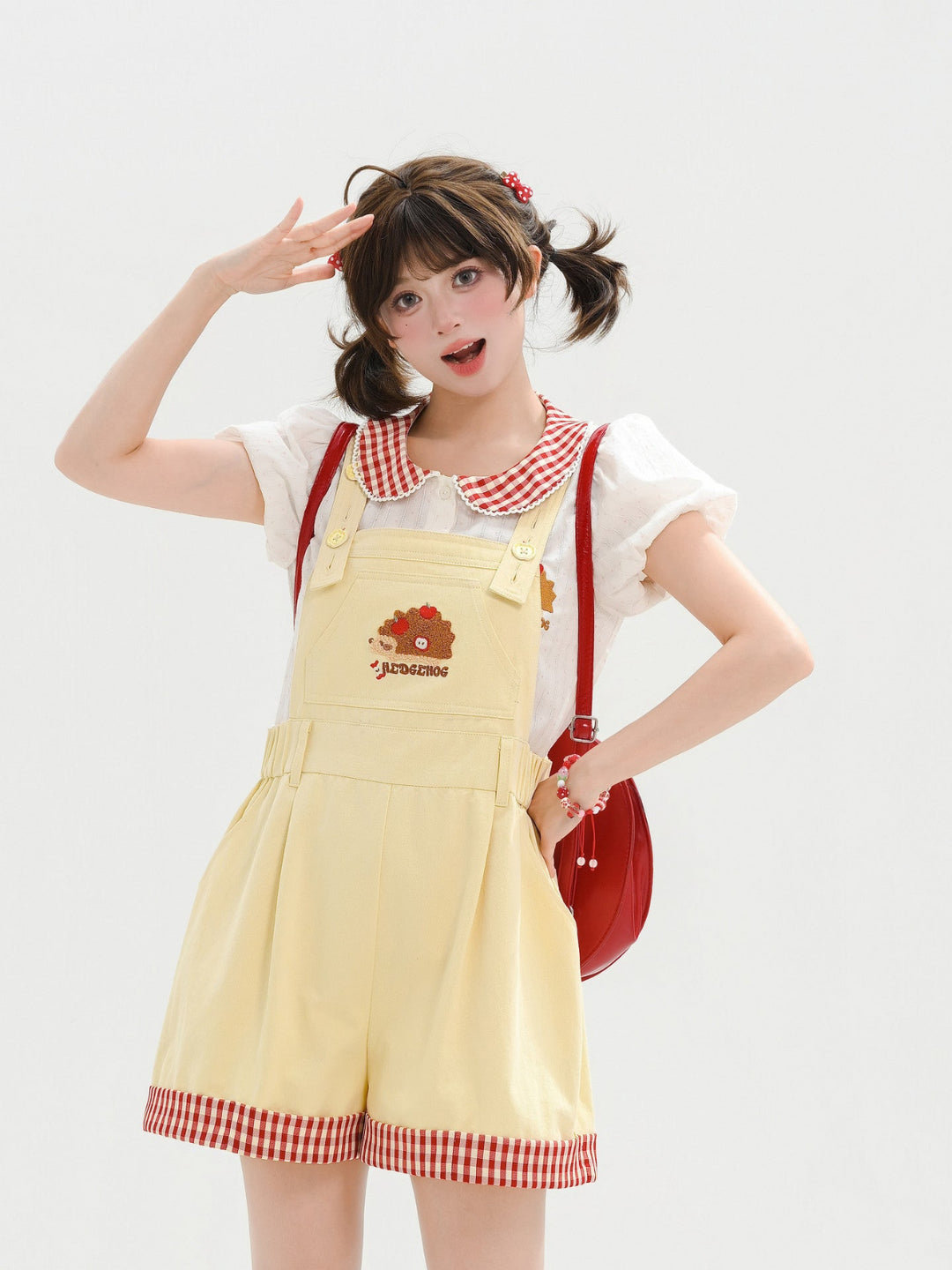 Apple Hedgehog Picnic Blouse-Tops-ntbhshop