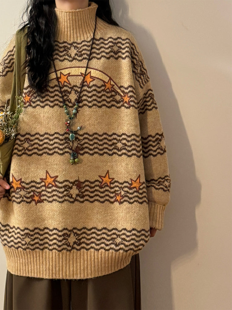 Starlit Voyager Turtleneck Knit Sweaters-ntbhshop