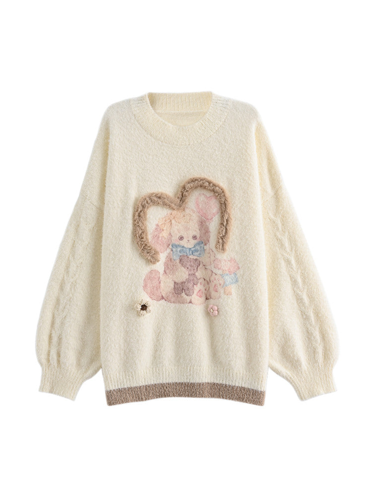 Bunny Bouquet Knit Sweater-Outerwear-ntbhshop