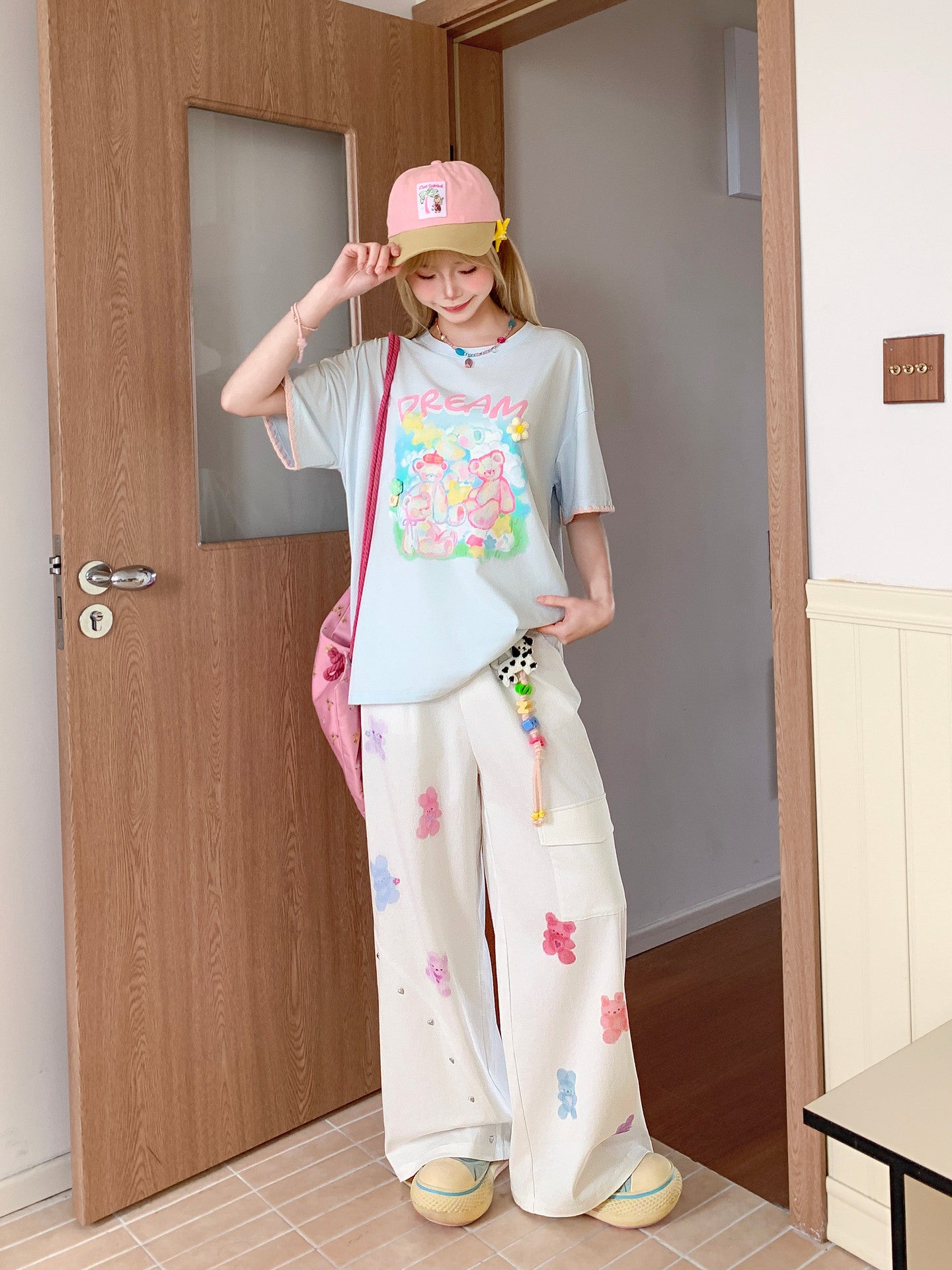 Gummy Bear Wide Cargo Pants-Bottoms-ntbhshop