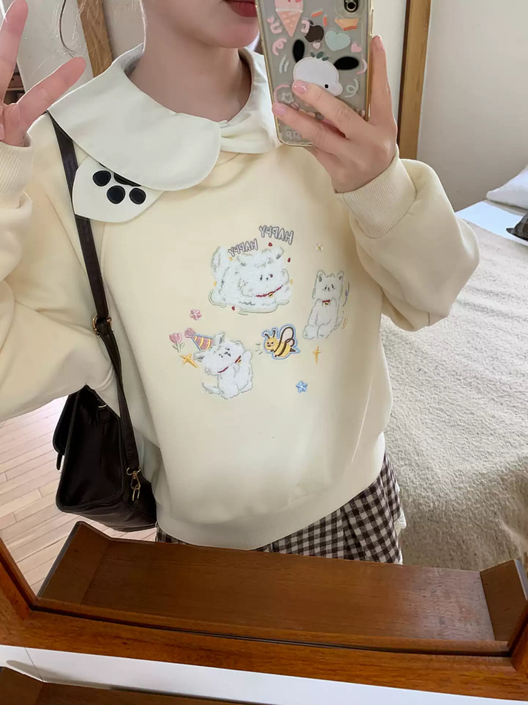 Milk Paws Doll Collar Blouse-Tops-ntbhshop