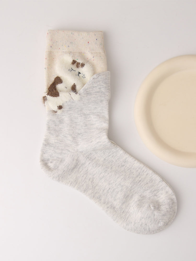 Fluffy Cat Mood Tube Socks-ntbhshop