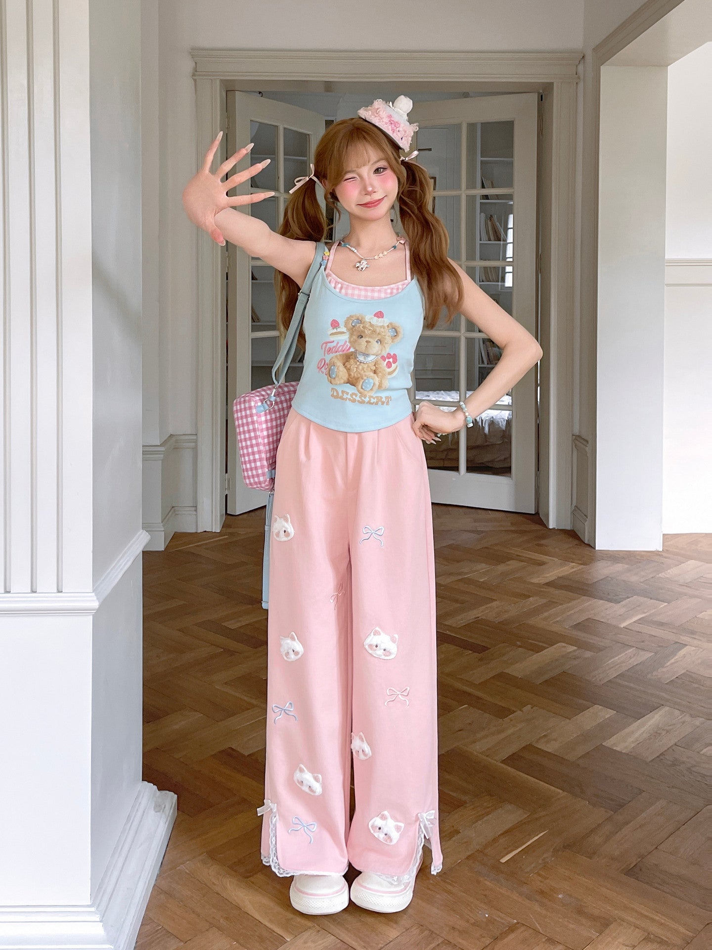 Cloud Kitten High Waist Pants-Bottoms-ntbhshop