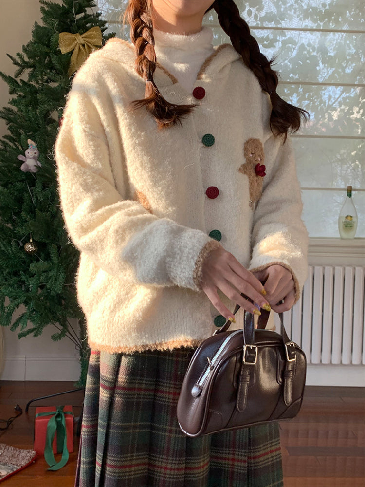 Gingerbread Dreams Knit Hoodie-ntbhshop