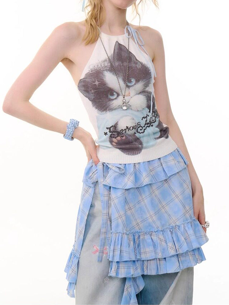 Serious Cat Halter Top-Tops-ntbhshop