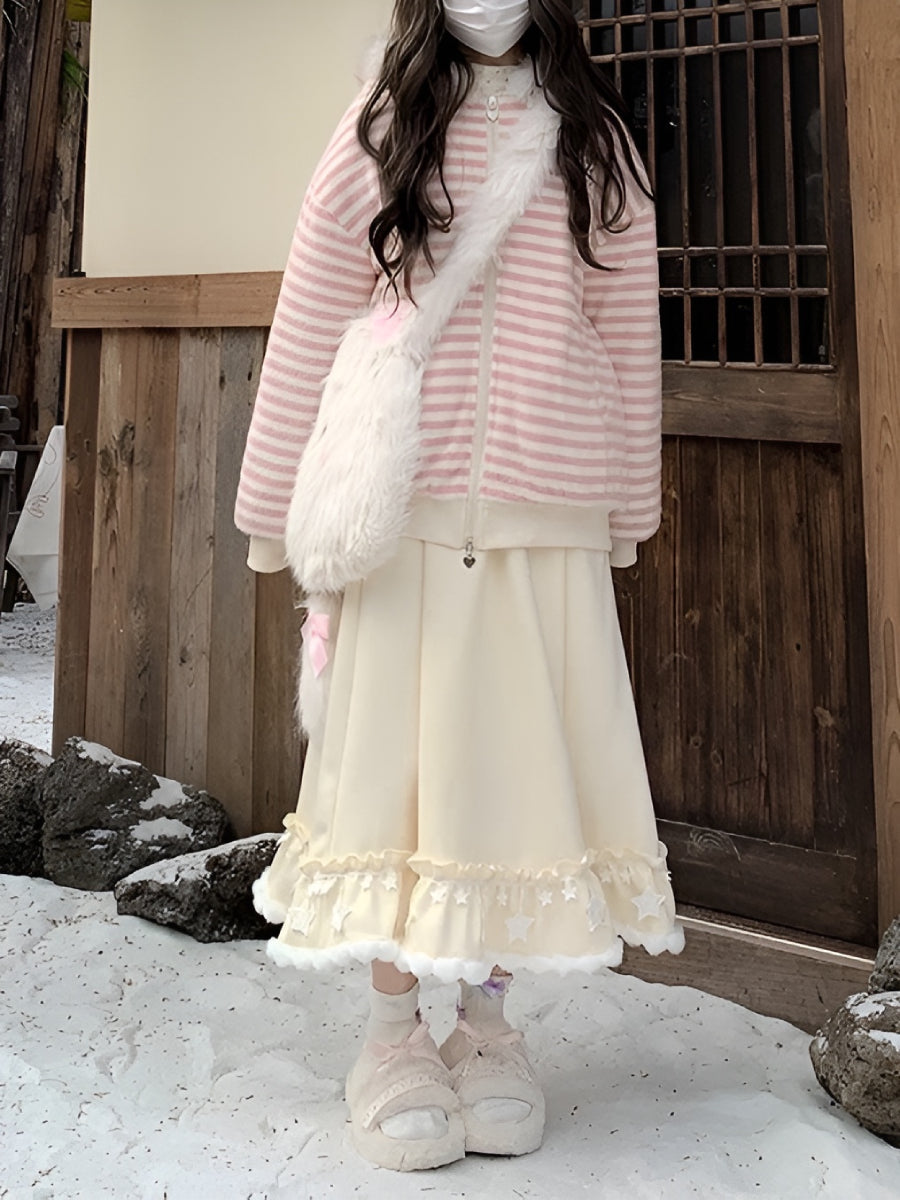 Snow Star Fluff Skirt-Bottoms-ntbhshop