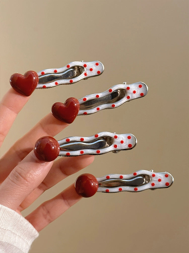 Love Polka Dot Hair Clips-ntbhshop