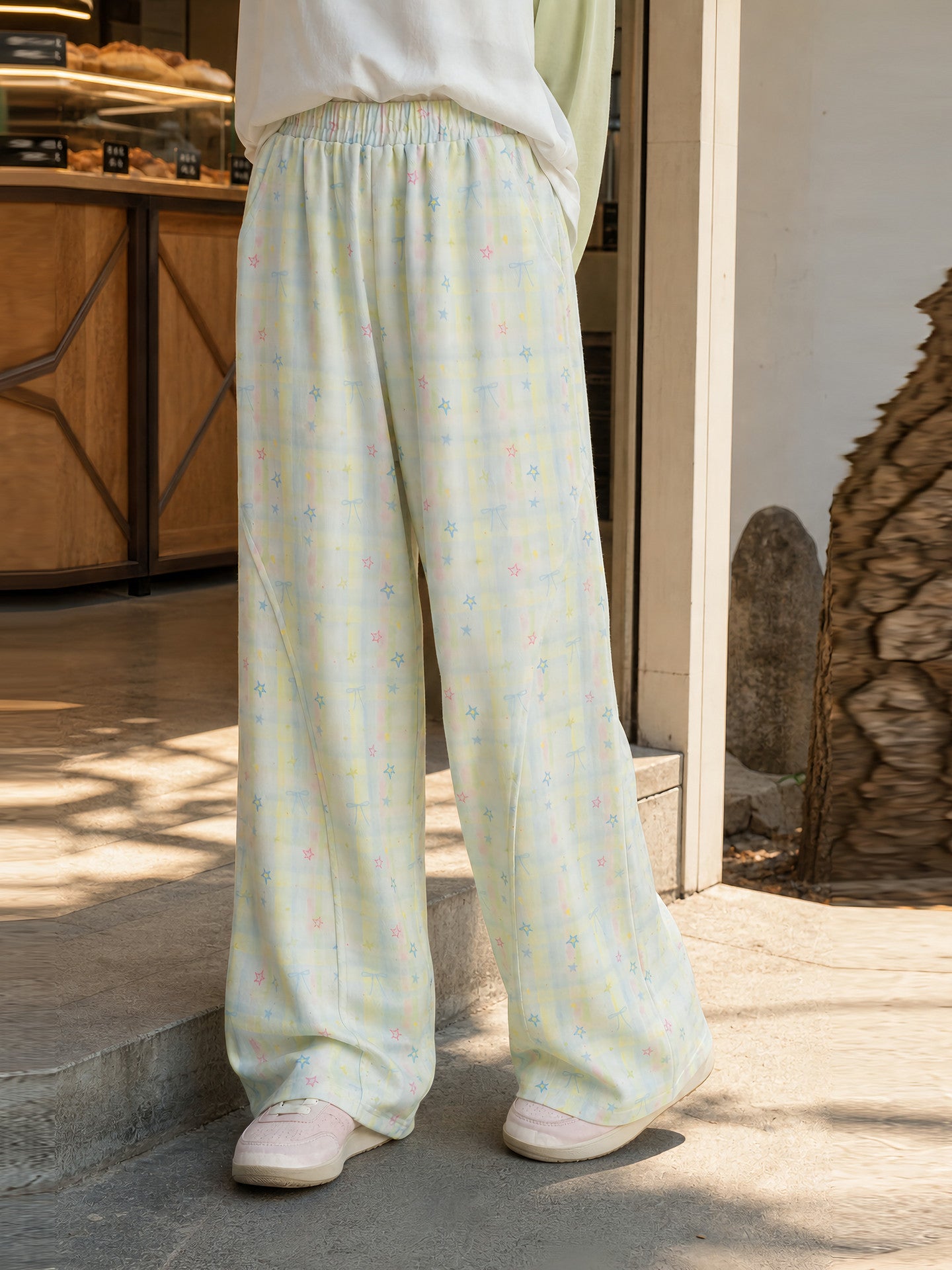 Star Sprinkle Wide Leg Pants-Bottoms-ntbhshop