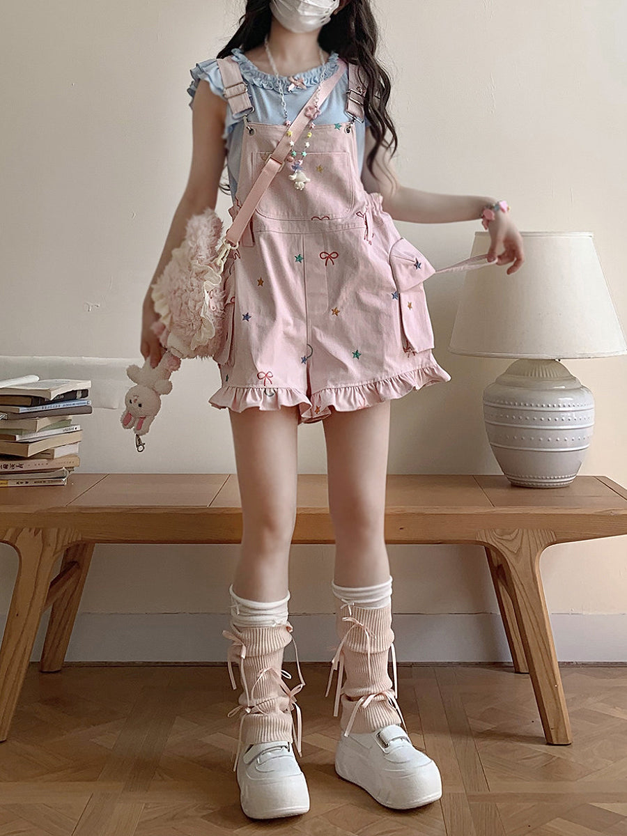 Candy Ribbon Ruffle Crop Tops-Tops-ntbhshop