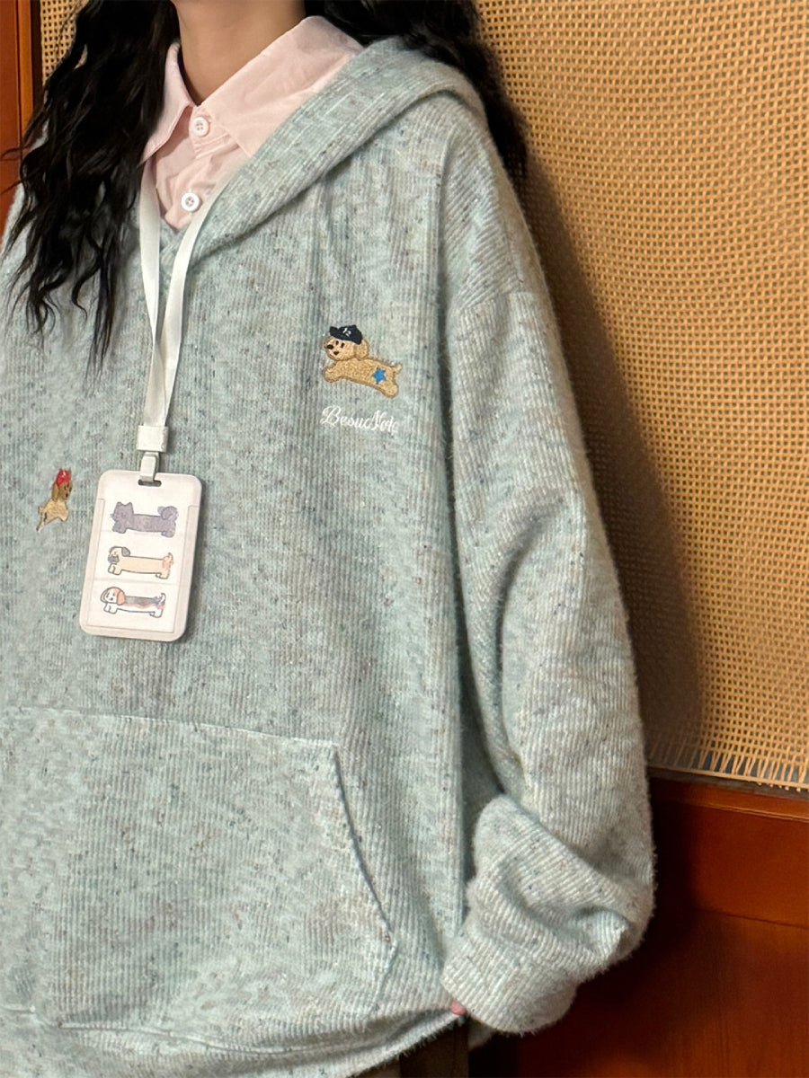 Soft Puppy Knit Hoodies-Tops-ntbhshop