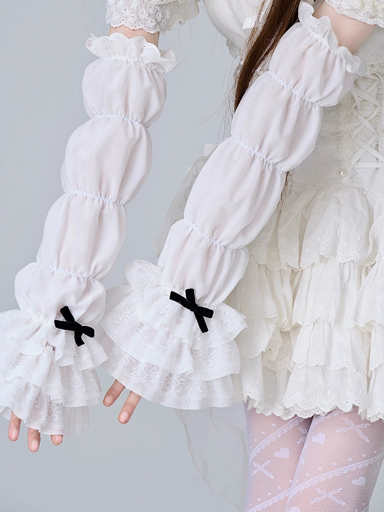 Lace Reverie Lolita Bow Arm Sleeves-ntbhshop