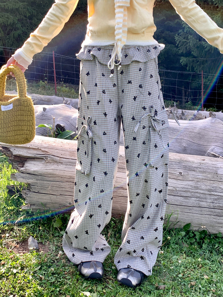Dreamfield Butterfly Plaid Cargo Pants-ntbhshop