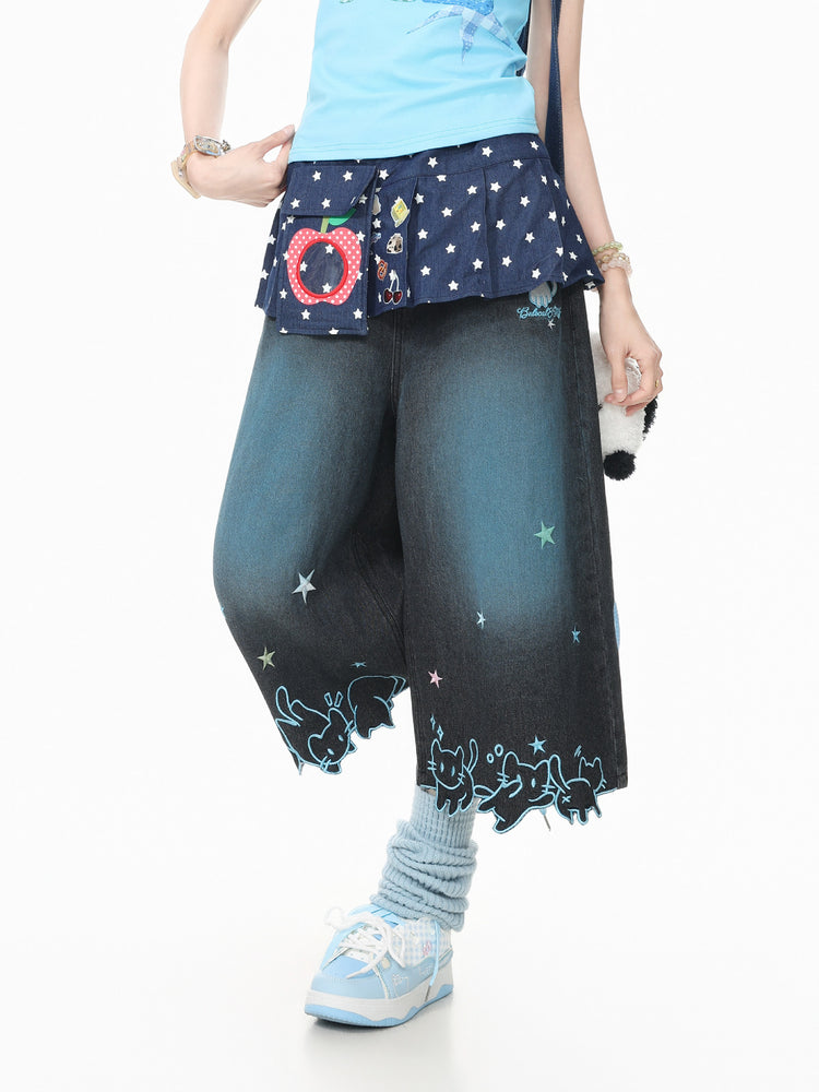 Starry Kitten Capri Jeans-Bottoms-ntbhshop