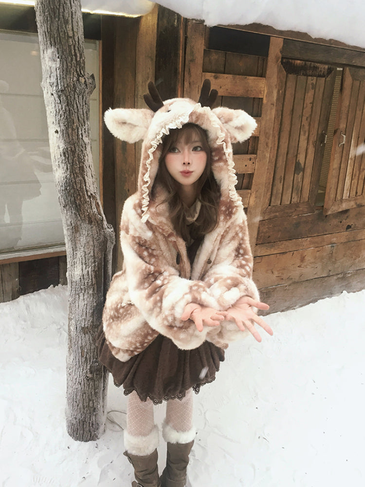 Angel Deer Faux Fur Coats-ntbhshop