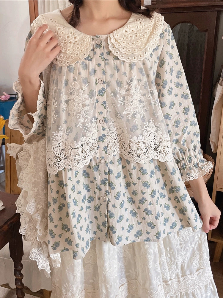 Lace Whisper Doll Collar Blouses-ntbhshop