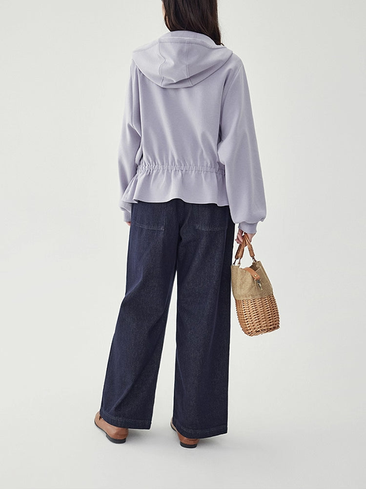 Lavender Cloud Elastic Hooded Jacket-ntbhshop