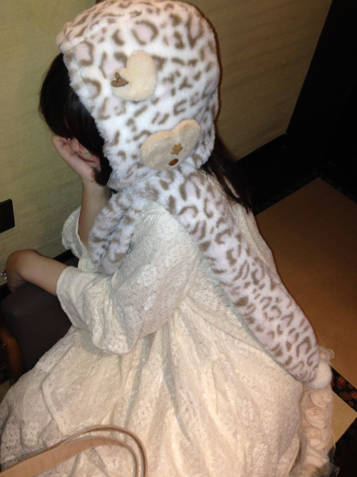 Leopard Latte Hooded Plush Wrap-ntbhshop