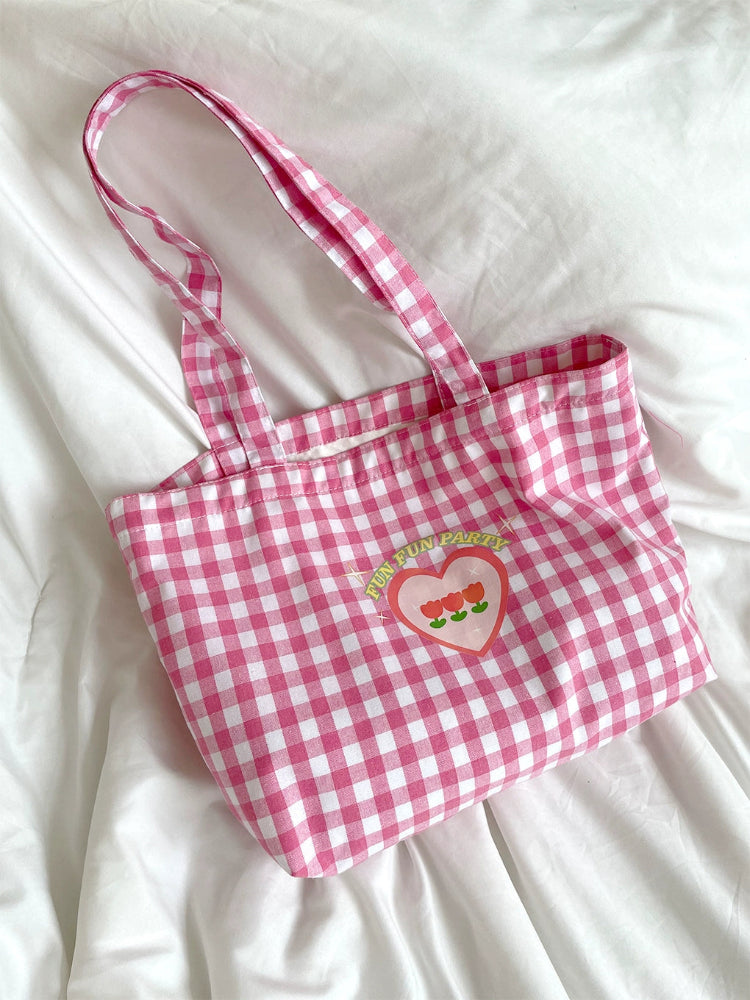 Candy Series Plaid Tote Bags-ntbhshop