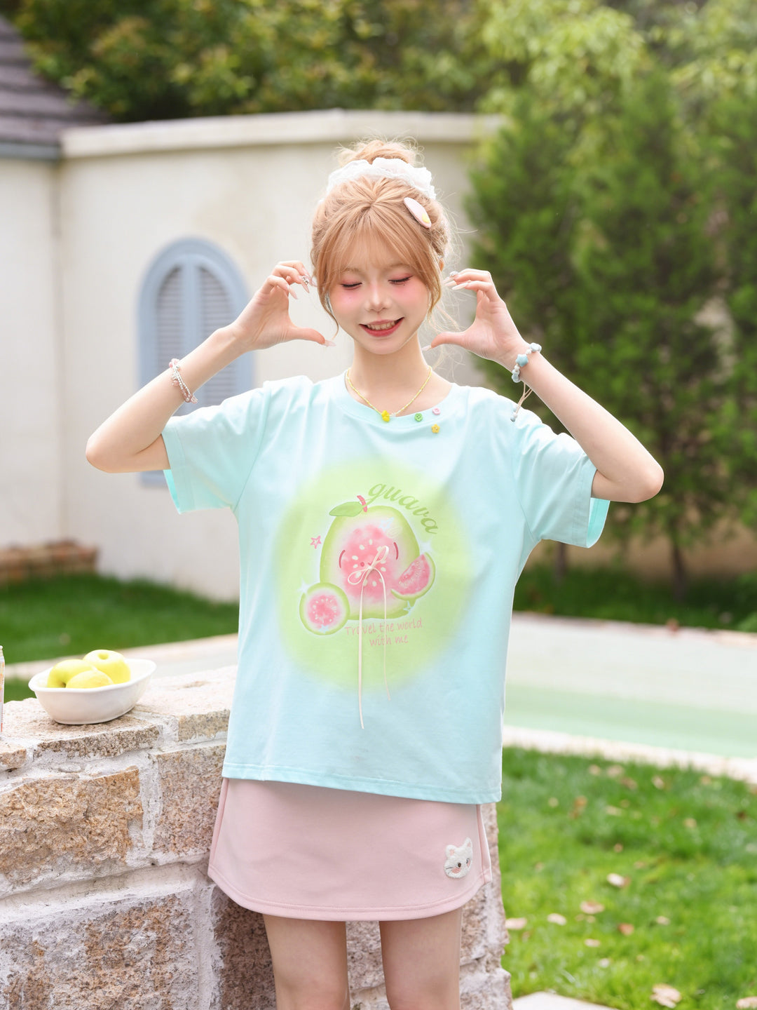 Guava Glow Ribbon Tees-Tops-ntbhshop