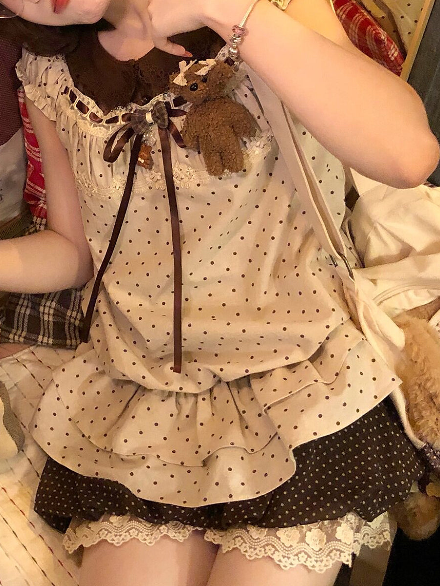 Brownie Bear Bubble Skort-Bottoms-ntbhshop