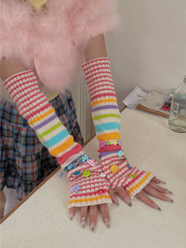 Button Pop Dopamine Arm Warmers-ntbhshop
