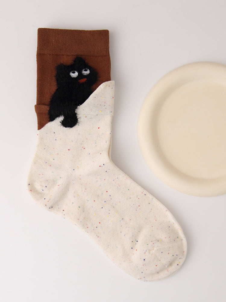 Fluffy Cat Mood Tube Socks-ntbhshop