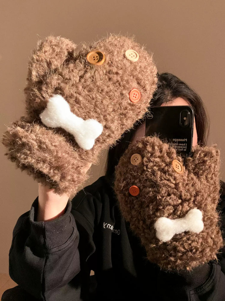 Puppy Paws Fluffy Gloves-ntbhshop